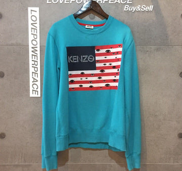 KENZO 星条旗刺繍スウェットシャツ ミント C071417 148409764 [P]