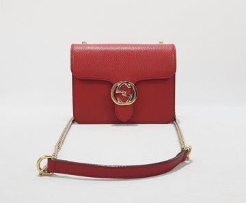 GUCCI 510304 インターロッキング スモール ショルダーバッグ レッド 66480582 [P]