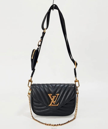 Louis Vuitton New Wave Multi Pochette Black Crossbody Bag M5646 157795854 [P]