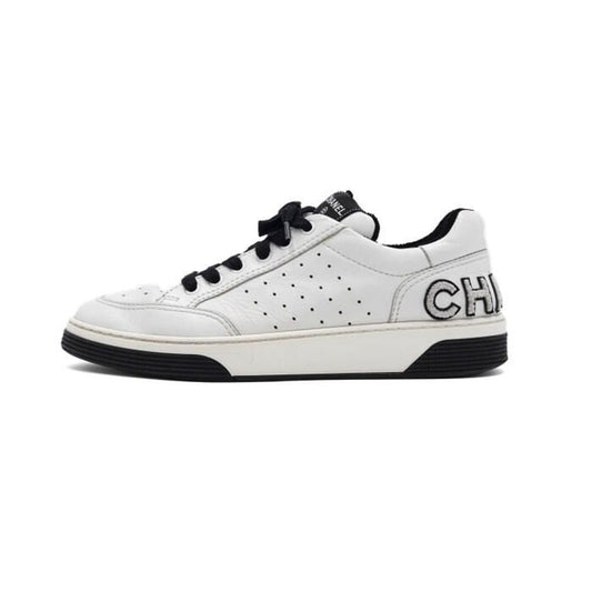 CHANEL White Lace-Up Men's Sneakers G35937 152317044 [P]