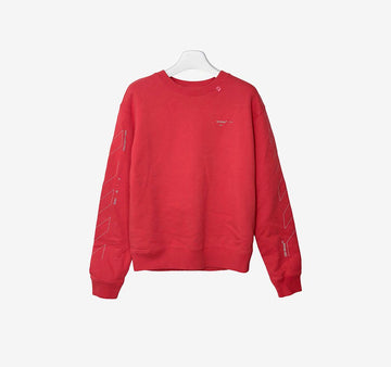 Off White Unused Diagonal Fleece Sweatshirt Red 9BK15IRC 157569664 [P]