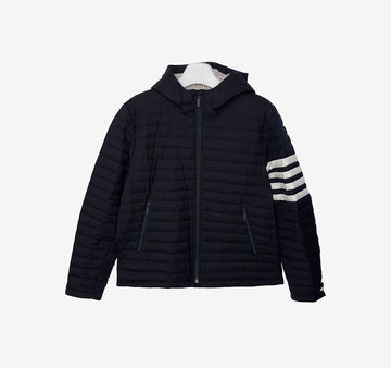 Thom Browne MJD022X 4 Bar Stripe DownFilled Quilted Hooded Jacket Navy 3VDOXERO 157570096 [P]