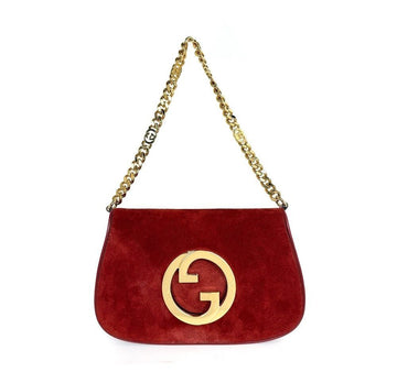 Gucci Blondi Shoulder Bag Suede Ruby Red 699268 155559504 [P]