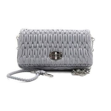 Miu Miu Napa Strap Tote Bag with Crystal Silver Chain Crossbody 5BD417 158116293 [P]