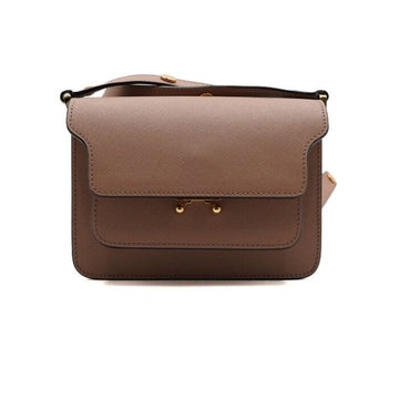 Marni Sand Brown Trunk Saffiano Mini Shoulder Bag and Crossbody AA65615 158116297 [P]