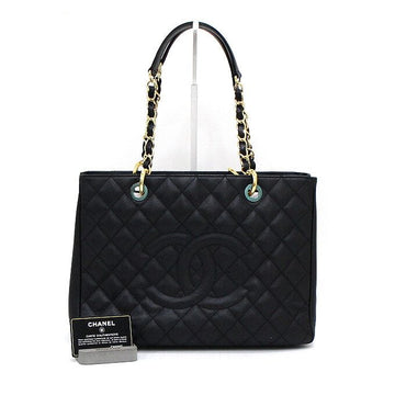 CHANEL グランドショッピング キャビア ブラック ゴールドチェーン ショルダーバッグ A50995 158116306 [P]