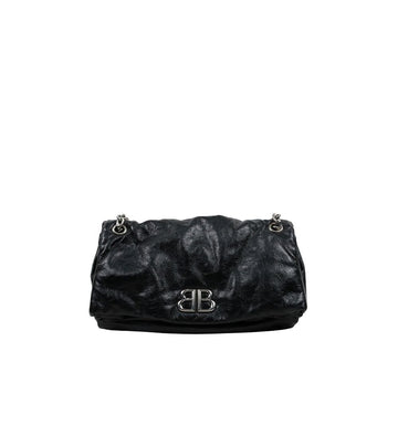 BALENCIAGA ミディアム ブラック モナコ ショルダーバッグ 64131 158158194 [P]