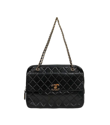 CHANEL Black Quilted Flap Chain Shoulder Bag 63778 158158303 [P]