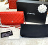 CHANEL キャビア WOC ミニ クロスバッグ シルバー レッド 30番代F090611 148576628 [P]