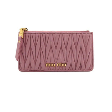 Miu Miu Matelassé Card Holder with Gold Logo Pink 5MB006 158162018 [P]