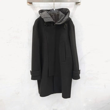 JUUN.J Zwei-Ton Khaki Reißverschluss Hoodie Lange Jacke 158164019 [P]