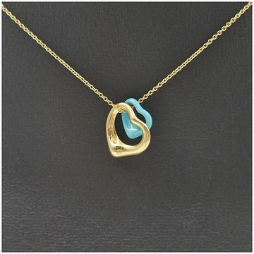 Tiffany & Co Elsa Peretti Open Heart Turquoise Necklace 71426013 158172778 [P]