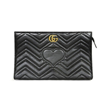 GUCCI Marmont Matelassé Clutch Schwarz 448450 154139101 [P]