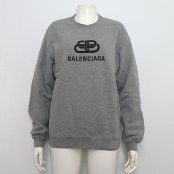 Balenciaga Gray Cotton Lettering Logo Women's Sweatshirt 570807 158175162 [P]