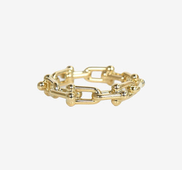 Tiffany & Co Hardware Micro Link Ring 10 Yellow Gold 158175699 [P]
