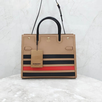 Burberry Beige Stripe Intarsia Two-Handle Tote Bag 158176310 [P]