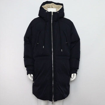 MONCLER Lange Daunenjacke mit Kapuze in Marineblau AA65091 158178897 [P]