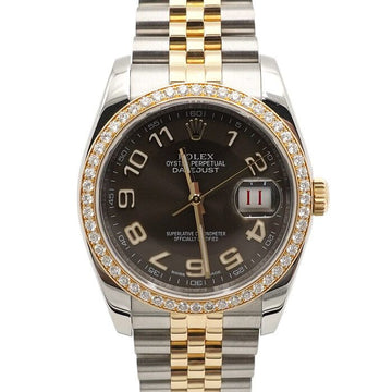 Rolex 116243 18K Yellow Gold Combination Bezel Diamond Chocolate Arabic Index Datejust 36mm Unisex Watch aa65392 158192598 [P]