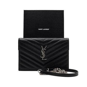 Saint Laurent Monogram Envelope Cassandre WOC Black Gold Chain Crossbody Bag 695108 158192730 [P]