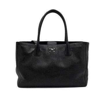 CHANEL Black Calfskin Silver CC Surf Tote Bag Shoulder Bag A15206 158192744 [P]