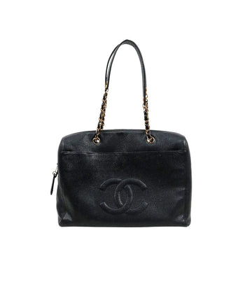 CHANEL ブラックキャビアビッグCCショルダーバッグ63174 158193266 [P]