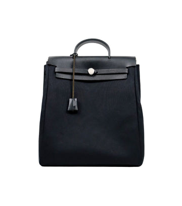 Hermes Black Square H-Stamp Backpack 62490 158197208 [P]