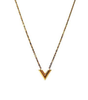 LOUIS VUITTON Vエッセンシャル V ゴールド ネックレス 62863 158197513 [P]