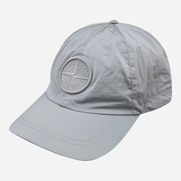 Stone Island Logo Nylon Baseball Cap Ash Grey 158199045 [P]