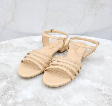 CHANEL CC Logo Leather Sandals 139482907 [P]