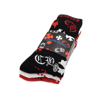 Chrome Hearts Multicolor Trimming Lettering Logo Sports Socks Set 3EA aa65610 158202914 [P]