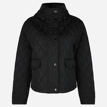 BURBERRY Damen Crop Quilted Nylon Hoodie Jacke Schwarz 8110329 A1189 158225216 [P]