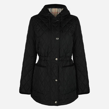 BURBERRY 6F Frauen Quilted Hooded Jacket Schwarz 8110531 C1900 158225226 [P]