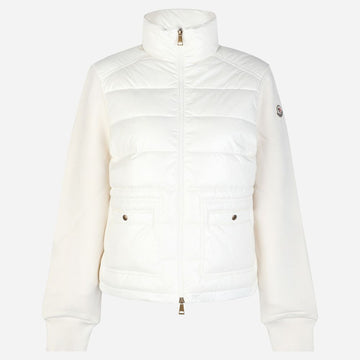 MONCLER Damen Logo Padded Mix Zip-Jacke Weiß 158228940 [P]