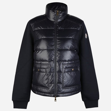 MONCLER Damen Logo Stepp-Mix Zip-Jacke Navy 158228943 [P]