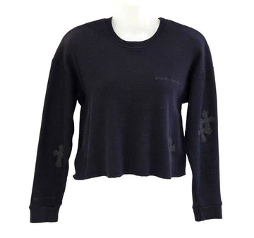 CHROME HEARTS レザーパッチ ワッフル クロップ ニット ブラック 7UY9QLZS 156309878 [P]