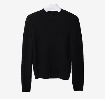 CHROME HEARTS Damen Langarm Pullover mit Rundhalsausschnitt 34 Größe Schwarz H3E2621DV 157845841 [P]