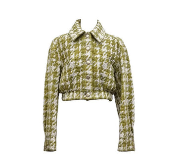 CHANEL Short Tweed Jacket Green P73354 151516175 [P]