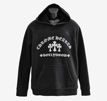 CHROME HEARTS ハリウッド刺繍フードTシャツ ブラック 5RBW47UJ 154709577 [P]