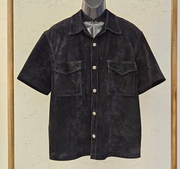 Chrome Hearts Leather Suede Work Dog Short Sleeve Jacket I847R3Q4 154710274 [P]