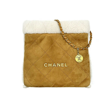 CHANEL 22 Black Shearling Tote Bag with Chip B0927C436 151516799 [P]