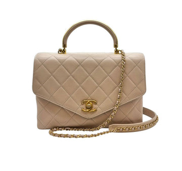 CHANEL Beige Top Handle Quilted Tote Bag CHB101514 151516920 [P]