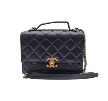 CHANEL Top Handle Flap Chain Bag Lambskin Gold AS2796 151516637 [P]
