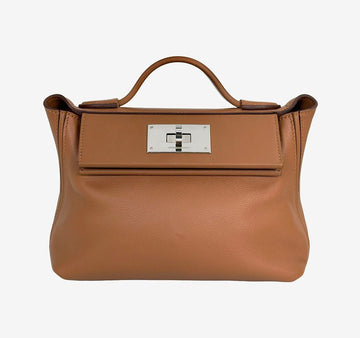 HERMES Kelly 2424 Bag 21 Gold Clémence Silver 157570351 [P]