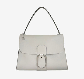 Delvaux Unused Palladium Tempo MM Ivory Calf Grain 12345 158174491 [P]