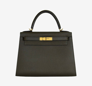 Hermes Kelly Sellier Epsom Verdi Grey Engraved NE9YFM4Y 157334581 [P]