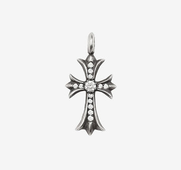 CHROME HEARTS Tiny Cross Pendant Pavé Dia Silber HYJV6O3W 158125950 [P]