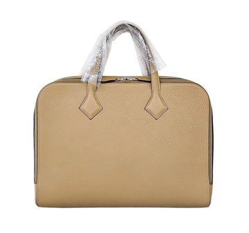 HERMES Victoria Light Briefcase Biskuit Togo Silber U UBT010TD 156221548 [P]