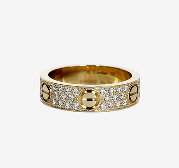 Cartier Unused Love Ring Classic Pave Setting 57 Size Yellow Gold B4238900 157336280 [P]