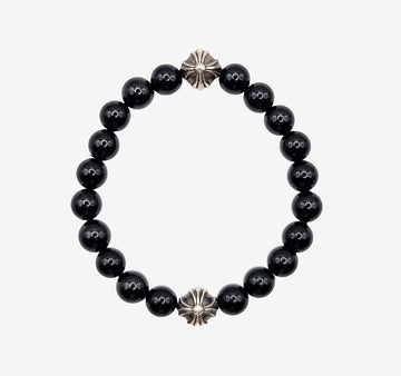 CHROME HEARTS Perlenarmband mit zwei Kugeln 8,5MM OFKH638Z 157846824 [P]
