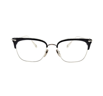 CHROME HEARTS Sleek Retro Glasses 54 Schwarz Shiny Silber 9F4J73MW 156376653 [P]
